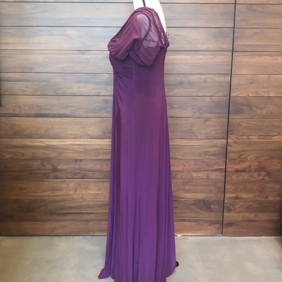 Vintage Purple Floor Length Small Sleeve Dress - Picture 2 of 4